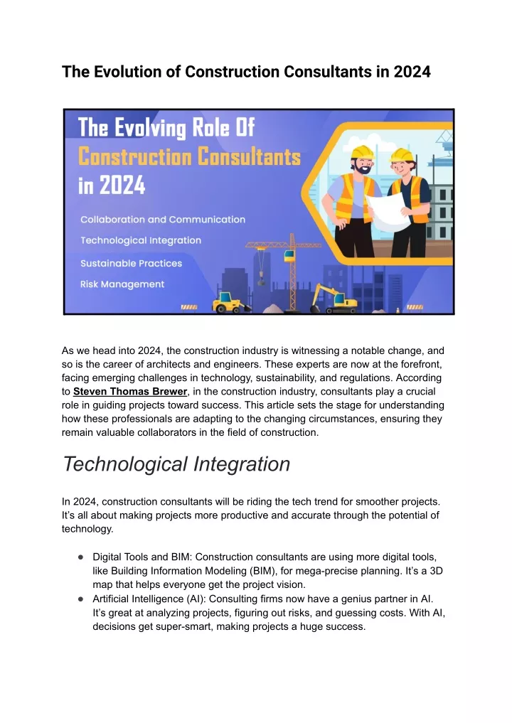 the evolution of construction consultants in 2024