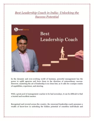 Best Leadership Coach in India: Unlocking the Success Potential