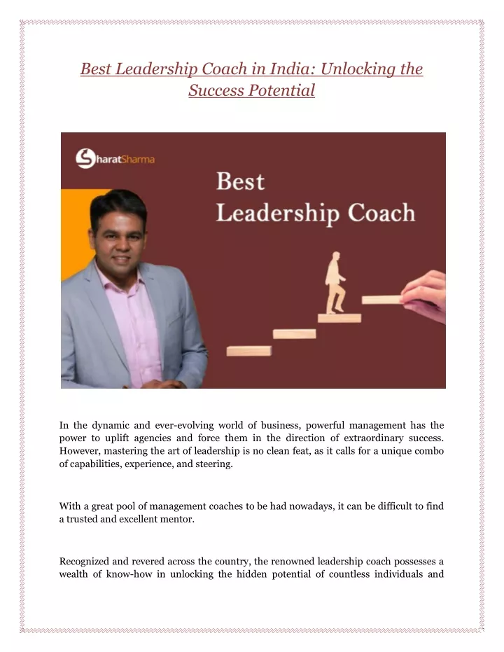 best leadership coach in india unlocking