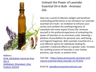 Unleash the Power of Lavender Essential Oil in Bulk - Aromaaz Oils