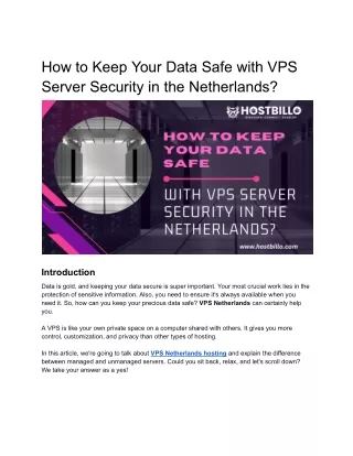 how to keep your data safe with vps server