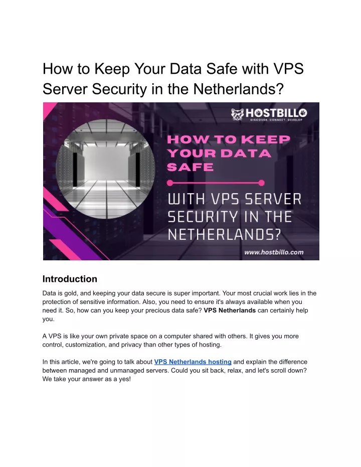 how to keep your data safe with vps server