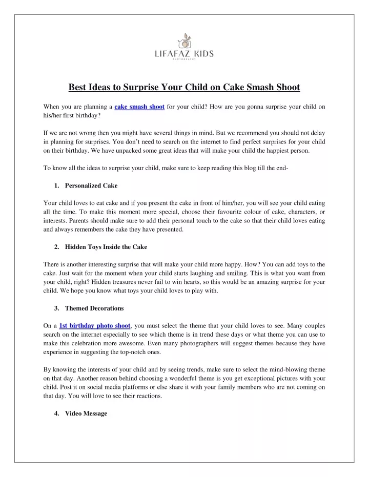 best ideas to surprise your child on cake smash