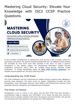Mastering Cloud Security_ Elevate Your Knowledge with ISC2 CCSP Practice Questions