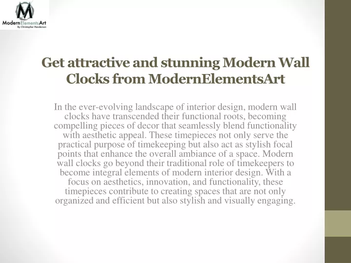 get attractive and stunning modern wall clocks from modernelementsart