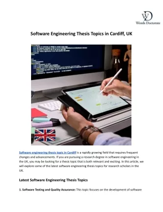 software engineering thesis topics in cardiff uk