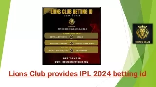 Lions Club provides IPL 2024 betting id