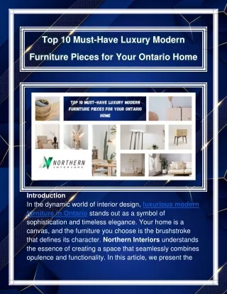 Top 10 Must-Have Luxury Modern Furniture Pieces for Your Ontario Home