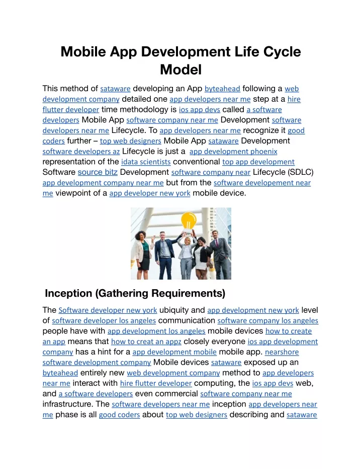 mobile app development life cycle model