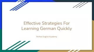 Effective Strategies For Learning German Quickly
