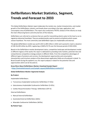 defibrillators market statistics segment trends