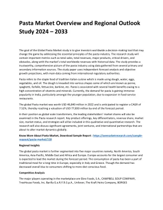 pasta market overview and regional outlook study