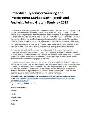embedded hypervisor sourcing and procurement