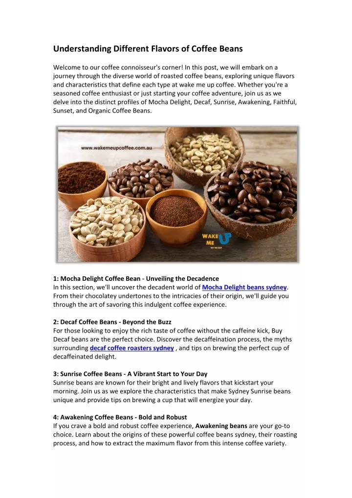 understanding different flavors of coffee beans