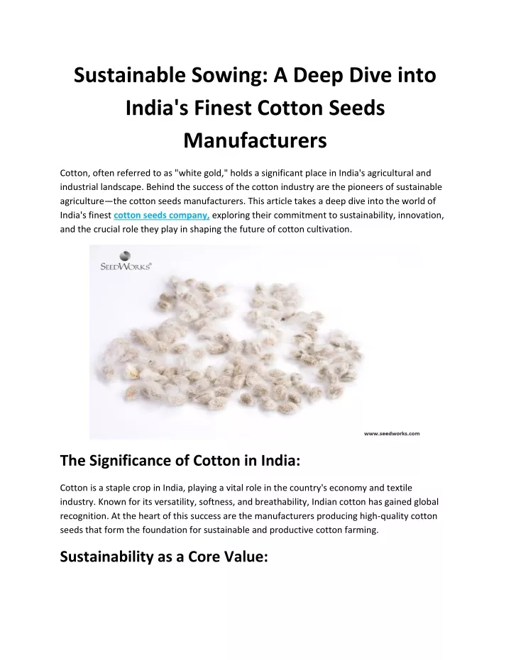 sustainable sowing a deep dive into india