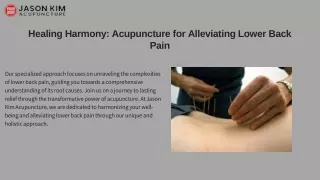Healing Harmony Acupuncture for Lower Back Pain