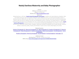 Nataly Danilova Maternity and Baby Photographer