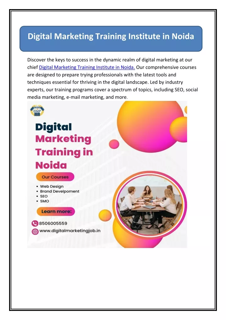 digital marketing training institute in noida