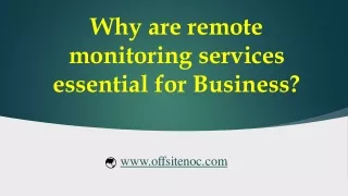 Why are Remote Monitoring Services essential for Business