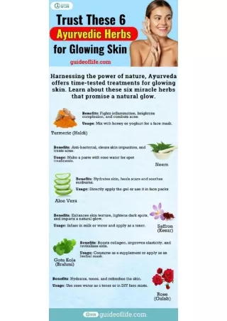 6 Ayurvedic Herbs for Glowing Skin [Infographic]