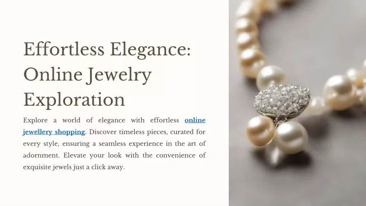 effortless elegance online jewelry exploration