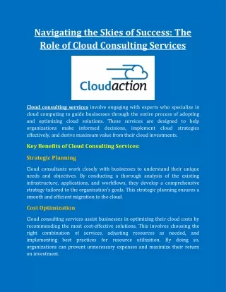navigating the skies of success the role of cloud