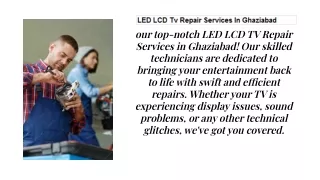 Expert LED LCD TV Repair Services in Ghaziabad