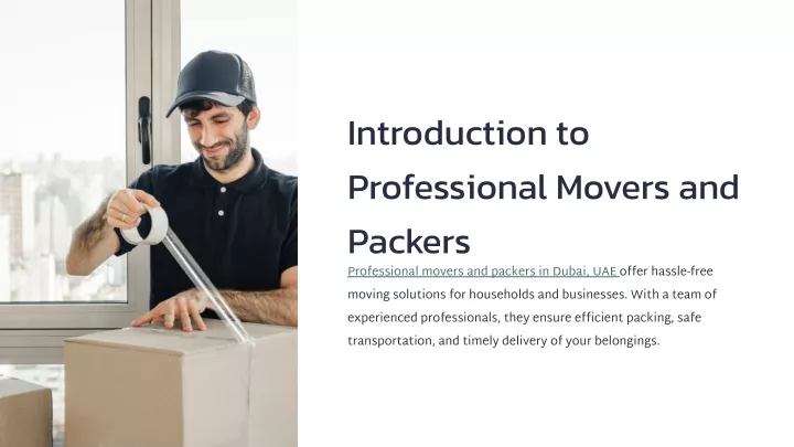 introduction to professional movers and packers