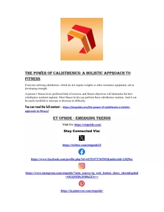 the power of calisthenics a holistic approach