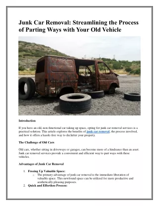 junk car removal streamlining the process