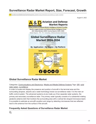 surveillance radar market report size forecast