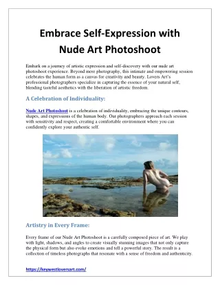 embrace self expression with nude art photoshoot