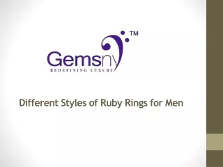 Different Styles of Ruby Rings for Men
