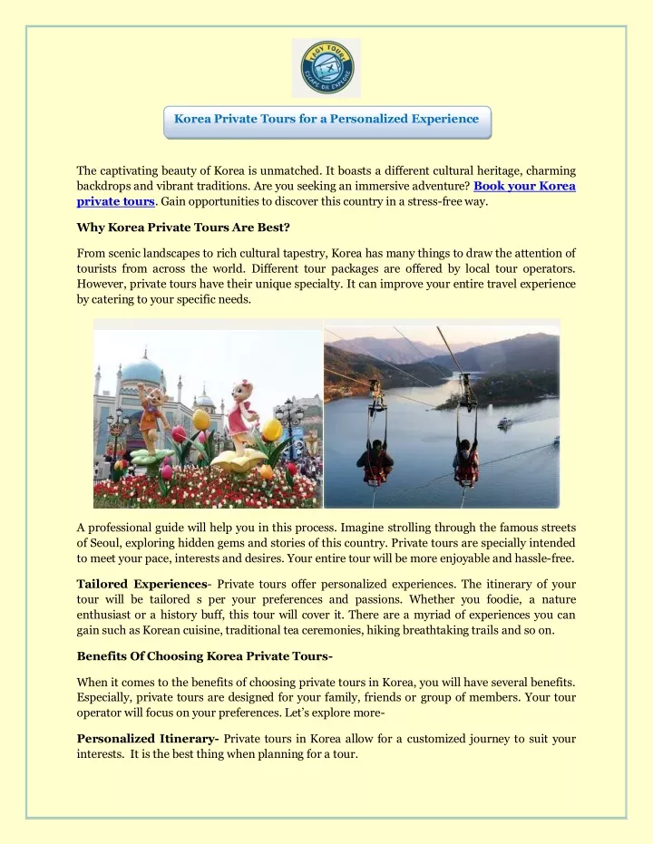 korea private tours for a personalized experience