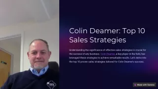 Colin Deamer: Top 10 Sales Strategies