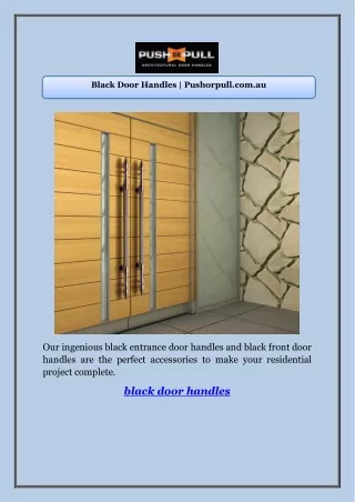 Black Door Handles | Pushorpull.com.au