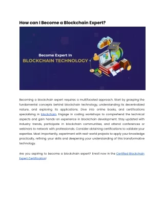 how can i become a blockchain expert