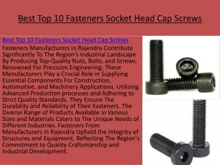 Best Top 10 Fasteners Socket Head Cap Screws