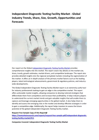 independent diagnostic testing facility market