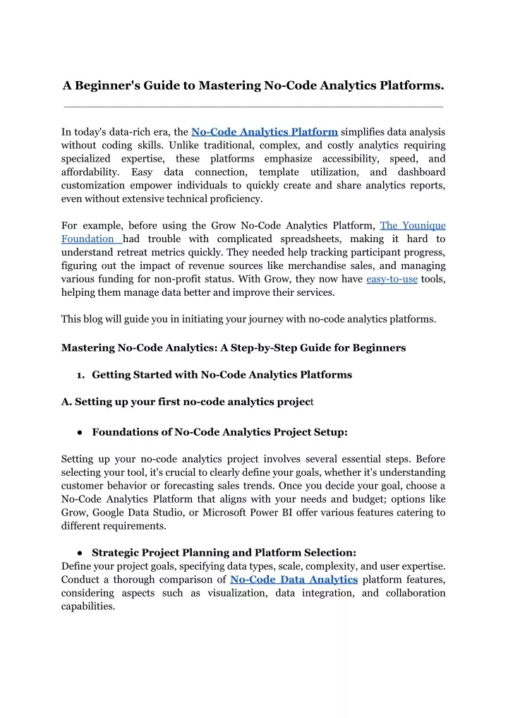 a beginner s guide to mastering no code analytics
