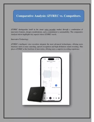 Comparative Analysis iZYREC vs. Competitors.