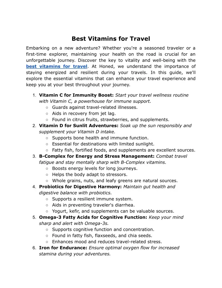 best vitamins for travel