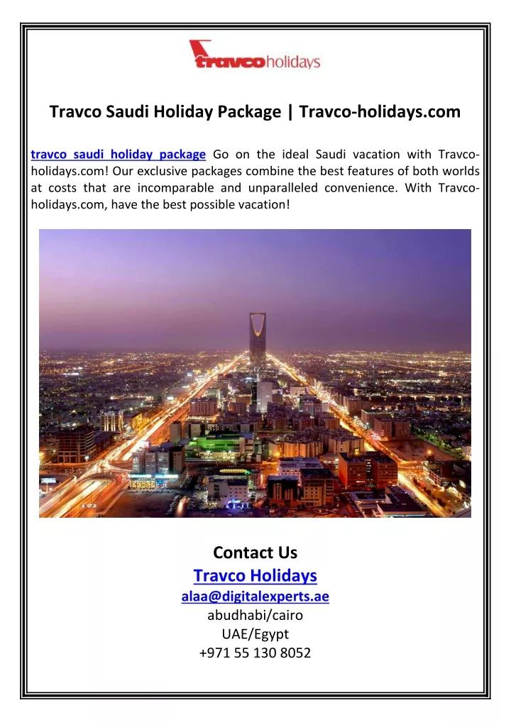 travco saudi holiday package travco holidays com