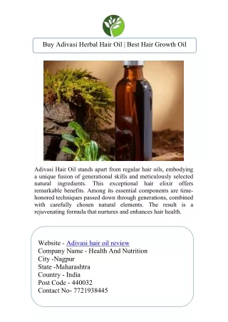 Adivasi hair oil review