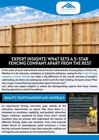 Expert Insights: What Sets a 5-Star Fencing Company Apart from the Rest