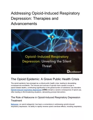 Opioid-Induced Respiratory Depression_ Unveiling the Silent Threat