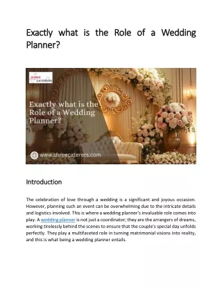 Exactly what is the Role of a Wedding Planner