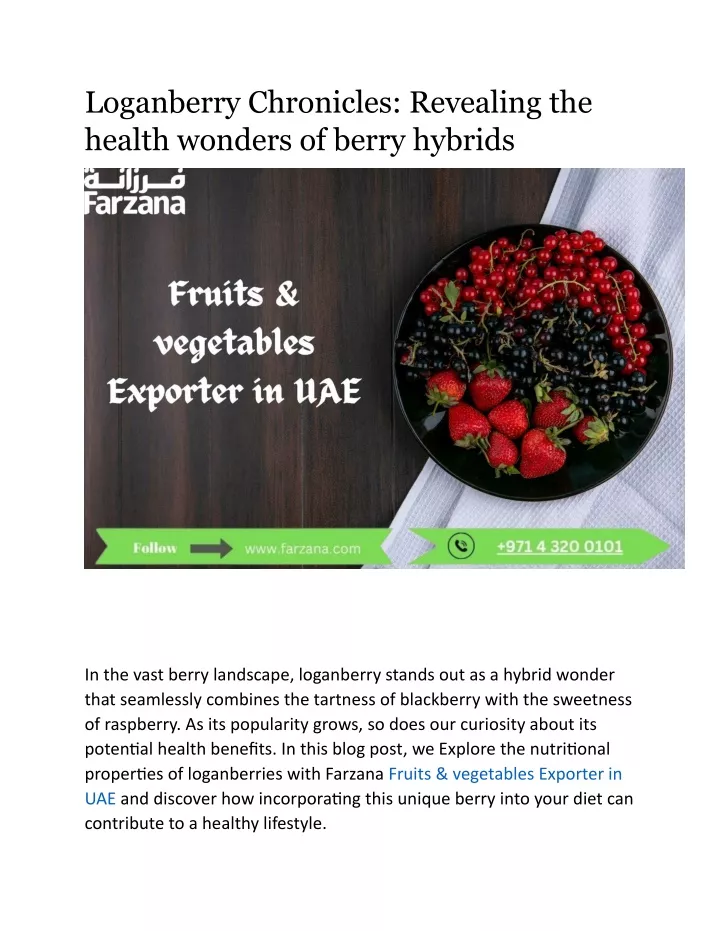 loganberry chronicles revealing the health