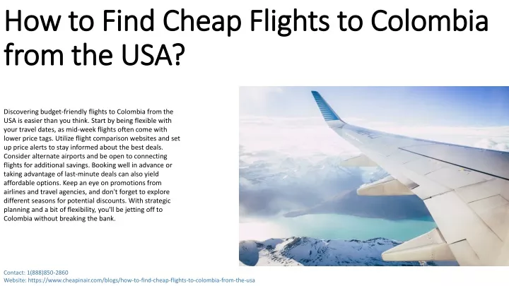 how to find cheap flights to colombia from the usa