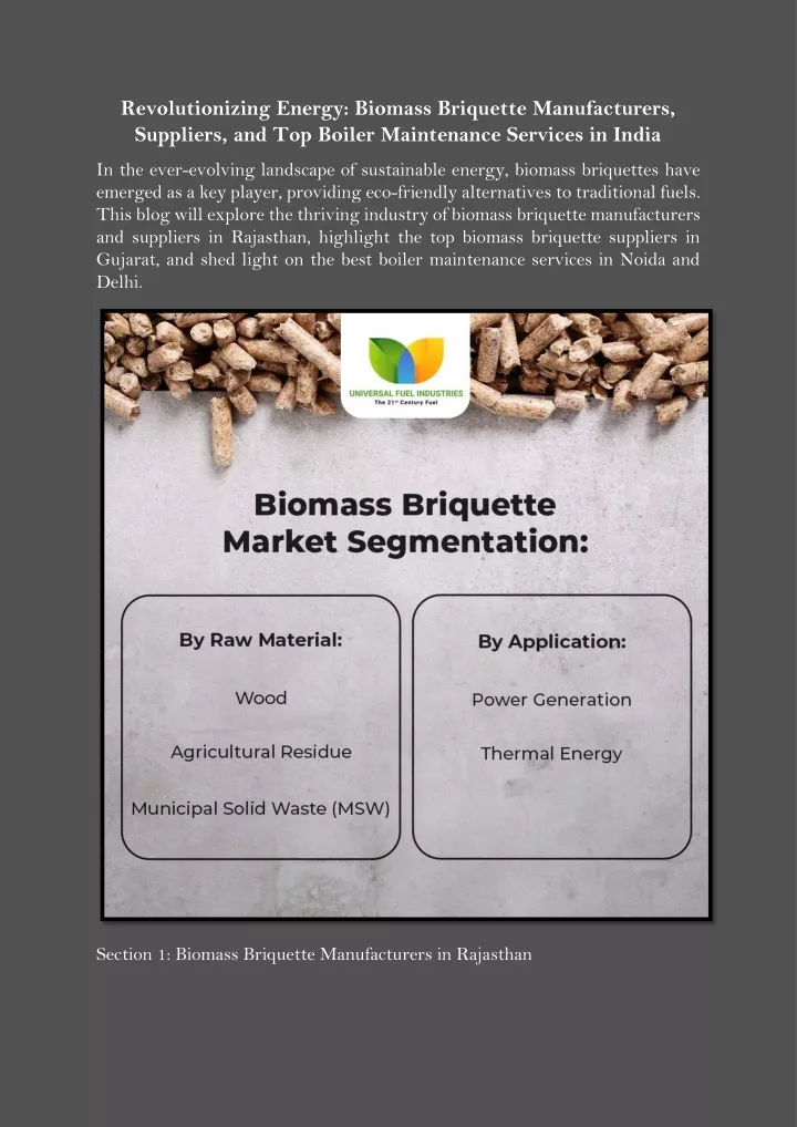 revolutionizing energy biomass briquette